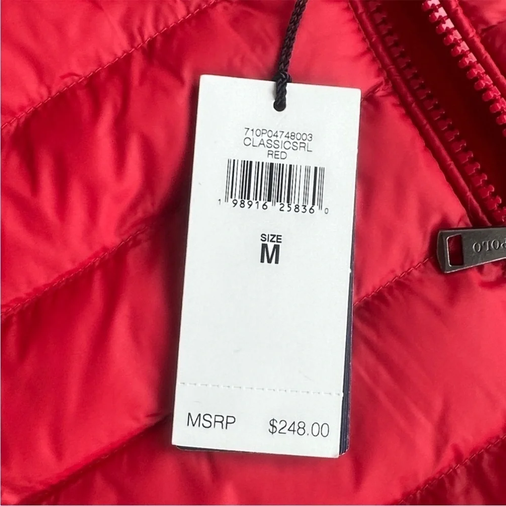 Polo Ralph Lauren Classic  Red Performance Puffer Jacket NWT Sizes Med/Lg